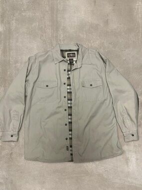 Levi’s Flannel Lined Button Up Jacket XL Tan Work Shirt Coat